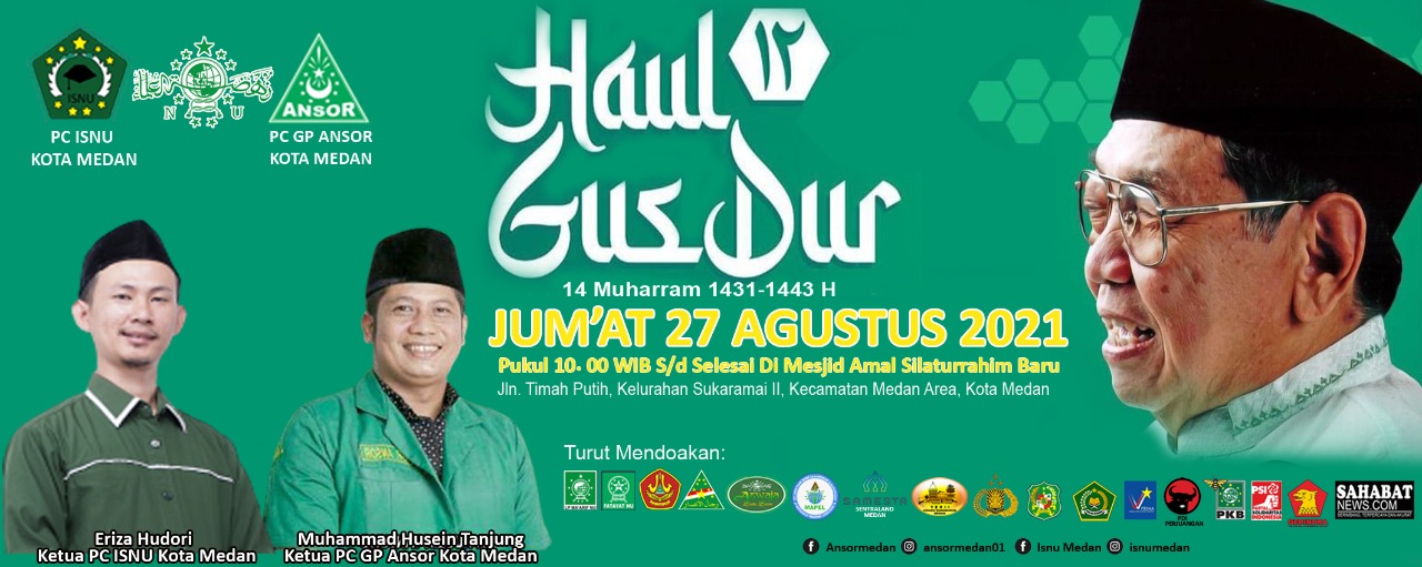 Kolaborasi dengan ISNU GP Ansor Kota Medan Peringati Haul Gus Dur dengan Khataman Dan Bagikan 1000 Paket Makanan