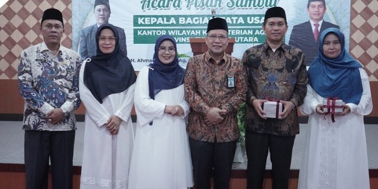 Kakanwil Kemenag Provsu Gelar Pisah Sambut Kabag TU