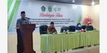 Gelar Bimbingan Teknis, Kakanwil Kemenagsu “Sinergitas Kunci Sukses Penyelenggaraan Haji 1443 H”