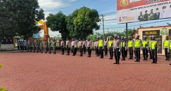 Apel Gelar Pasukan Satuan lalu lintas Polres Asahan Dalam Rangka Operasi Patuh Toba Selama 14 Hari