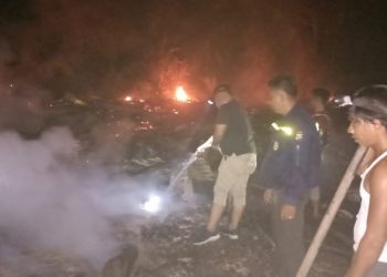 Respon Cepat, Kapolsek Rambah Hilir Bersama Anggota Datangi TKP Rumah Warga Terbakar