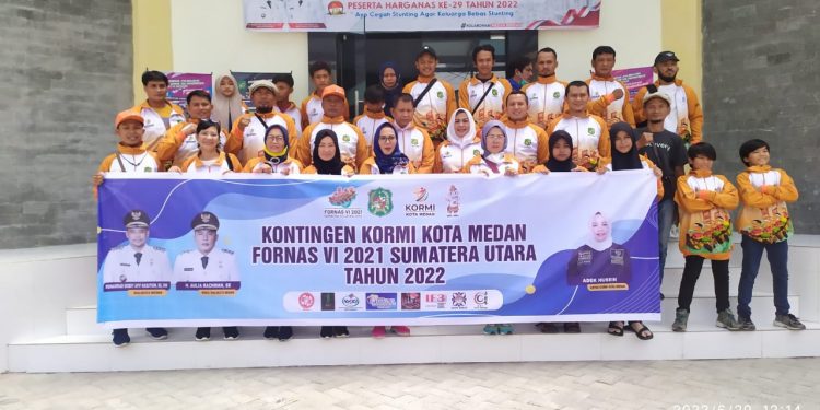 Dispora Medan/KORMI Medan, Lepas Keberangkatan Kontingen Kota Medan ke FORNAS VI, di Sumatera Selatan