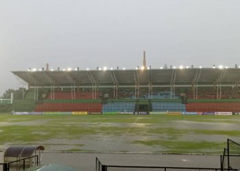 Lapangan Stadion Teladan Tergenang Air Laga PSDS Vs Karo United Ditunda