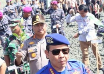 Kapolres Sergai Hadiri Penanaman Mangrove Serentak di 77 Lokasi Digelar Jajaran TNI – AL