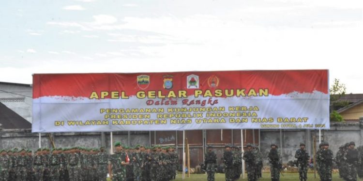 Apel Gelar Pasukan Dalam Rangka Kunker Presiden RI Ke Kepulauan Nias