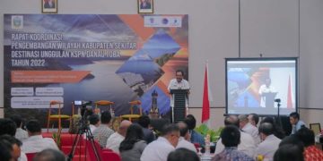 Bupati Humbahas Hadiri Rakor Pengembangan Wilayah Kabupaten Sekitar Danau Toba