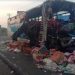 Bus PMH dan Truk Sembako Tabrakan di Jalinsum Asahan