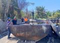 Tangki Limbah Minyak Kotor Terbakar di Eks PT Lestari Wood Sergai