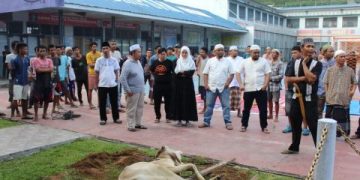 Warga Binaan Lapas Kelas II-B Padangsidimpuan Salat Id Bersama dan Berbagi Daging Kurban