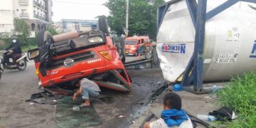 Treler Pengangkut Minyak Makan Terbalik, Gimana Arus Lalu Lintas ?