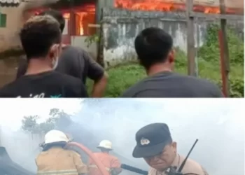 Ditinggal Pergi ke Batam, Rumah Semi Permanen di Tebing Tinggi Dilalap Si Jago Merah