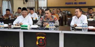 Kapolresta bersama Ulama dan Tokoh Agama Deliserdang Ikuti Zoom Meeting