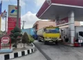 Antrian Truk Isi BBM Solar, Jalan Medan Pematang Siantar Macet Ratusan Meter