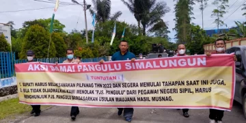 Minta Pilpanag 2022 Digelar, Pangulu di Simalungun Gelar Aksi Damai