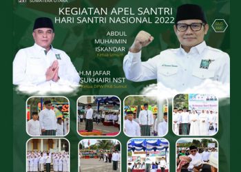 DI Halaman Masjid Agung Madina, Ketua DPW PKB Sumut Pimpin Upacara Peringatan HSN 2022
