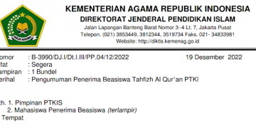 Beasiswa Tahfizh Al Qur’an PTKI tahun anggaran 2022 Resmi Dibuka, Download Berkanya Disini