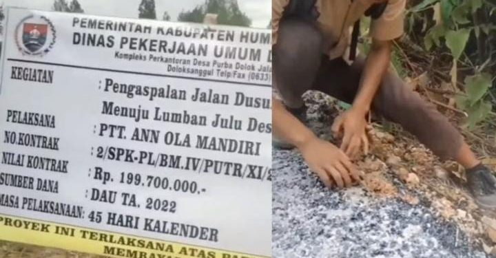 Anggaran Aspal Hampir Rp200 Juta di Sumut Hancur Bisa Dicongkel Pakai Tangan