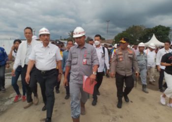 Tinjau Progres Pembangunan Venue F1H20 di Balige, Menko Marvest RI Didampingi Kapolda SUMUT