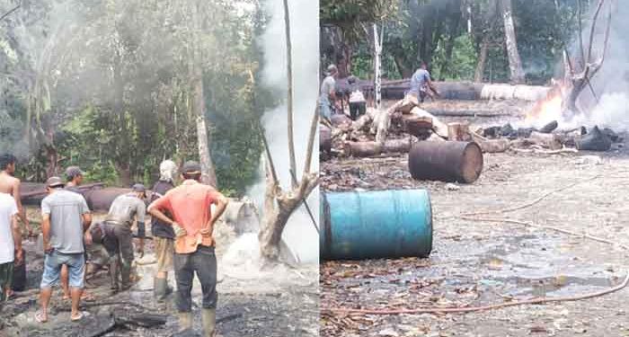 Kebakaran Dapur Pembakaran Minyak Terjadi Disalah Satu Desa Di Kabupaten Langkat