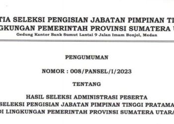 Seleksi Administrasi Lelang Jabatan Eselon II Pemprov Sumut Keluarkan 54 Nama Peserta Lolos, Lihat Daftarnya!!!