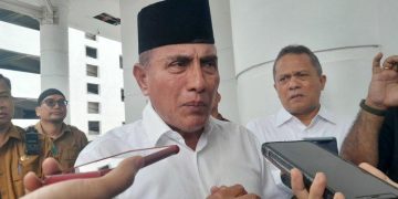 Gubernur Sumatera Utara Edy Rahmayadi saat diwawancarai di kantor gubernur Sumut, Jalan Pangeran Diponegoro Medan, Selasa (10/1/2023).