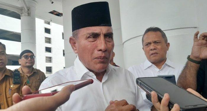 Gubernur Sumatera Utara Edy Rahmayadi saat diwawancarai di kantor gubernur Sumut, Jalan Pangeran Diponegoro Medan, Selasa (10/1/2023).