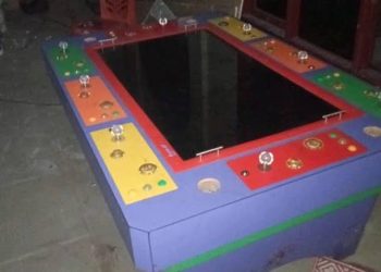 Gamabar Ilustrasi Mesin judi game tembak ikan.