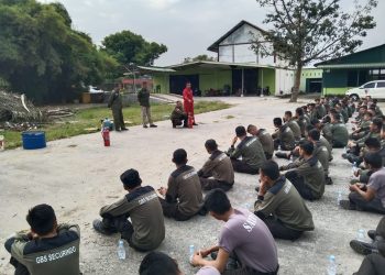 Petugas Security UIN Sumatera Utara di Bekali Pelatihan Antisipasi Rawan Kebakaran.