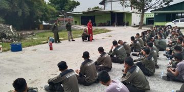 Petugas Security UIN Sumatera Utara di Bekali Pelatihan Antisipasi Rawan Kebakaran.