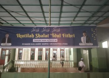 Prof Dr Syahrin Harahap, MA Khatib Sholat Idul Fitri di Masjid Ulul Albab Kampus UIN SU Sutomo Medan