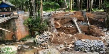 Penampakan Proyek Pembangunan Jembatan Lau Buaya