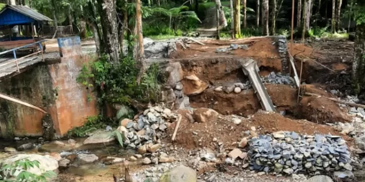 Penampakan Proyek Pembangunan Jembatan Lau Buaya