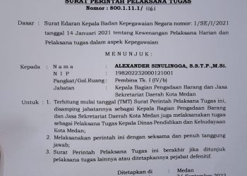 Alexander Sinulingga Plt Kepala Dinas Pendidikan dan Kebudayaan Kota Medan.
