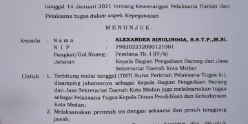 Alexander Sinulingga Plt Kepala Dinas Pendidikan dan Kebudayaan Kota Medan.