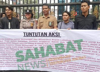 Aksi Ke-II KALAMSU Tuntut Kejatisu Tuntaskan Dugaan Korupsi RSUD Aek Kanopan, Prihal Hutang Dalam Pengadaan Obat Tahun 2020-2021