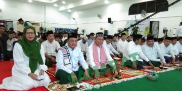 Rektor UIN SU Prof Dr Hj Nurhayati MAg bersama Kepala Kantor Wilayah Kementrian Agama Sumatera Utara H Ahmad Qosbi Nasution,SAg, MM dan Ketua PW NU Sumut Dr Marah Halim Harahap, MHum