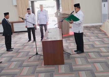 Kakanwil Kemenag Aceh Lantik Kepala dan Kasubbag TU Kemenag Aceh Jaya