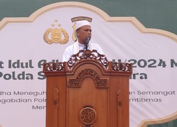 Penyuluh Agama Kabupaten Dairi Khatib Idul Adha di Mapolda Sumatera Utara.