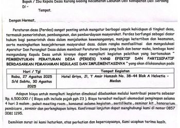 Polemik Bimtek Perangkat Desa di Deli Serdang: Biaya Fantastis, Tema Dinilai Merendahkan
