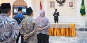 Tekankan Kapasitas, Loyalitas, dan Komitmen Sekjen Kemenag Lantik 18 Pejabat Eselon III